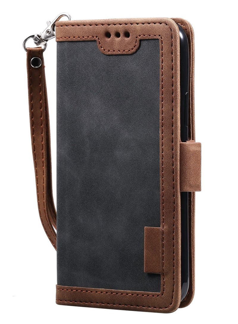 Suteni Flip Cover Leather Hidden Card Slots Phone Case for iPhone - Image 1