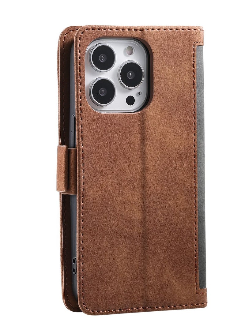 Suteni Flip Cover Leather Hidden Card Slots Phone Case for iPhone - Image 2