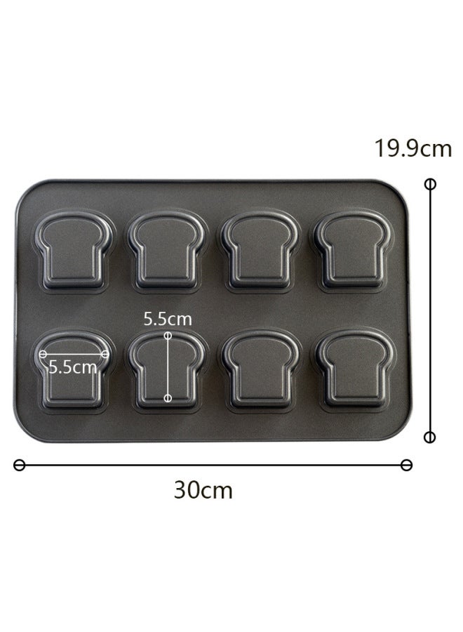 Cotta Mold 8 Even Fernando Leaf Baking Tray Oven With Non-stick Twill Wave Cake Baking Mold Cross Border-Specifications:8 Consecutive Toast Chef Hat Baking Pan - Image 1