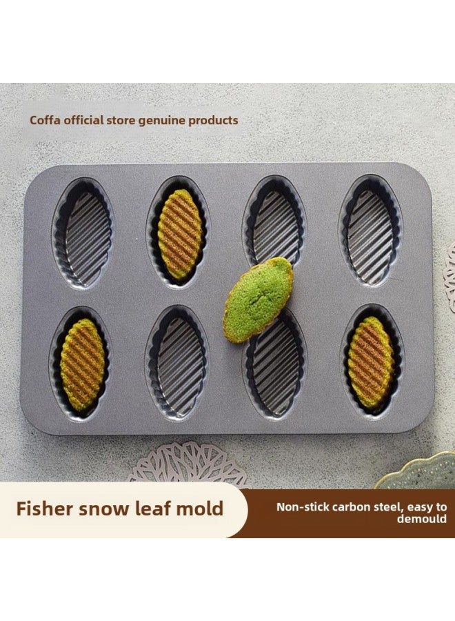 Cotta Mold 8 Even Fernando Leaf Baking Tray Oven With Non-stick Twill Wave Cake Baking Mold Cross Border-Specifications:8 Consecutive Toast Chef Hat Baking Pan - Image 3