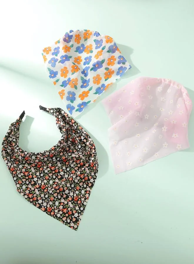Set of 3 - Floral Print Headband