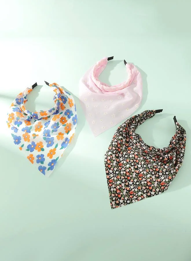 Take Two  Set of 3 - Floral Print Headband for Women | Best Price UAE