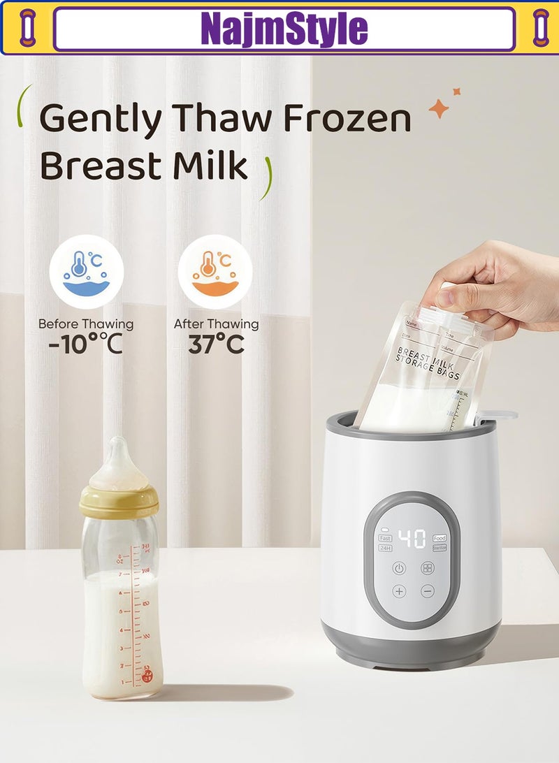 NajmStyle Baby Bottle Warmer 8-in-1 with Digital LCD & Timer, Smart Temperature Control and Automatic Shut-Off, Food Warmer & Steriliser BPA-Free Warmer for Breastmilk or Formula - Image 4