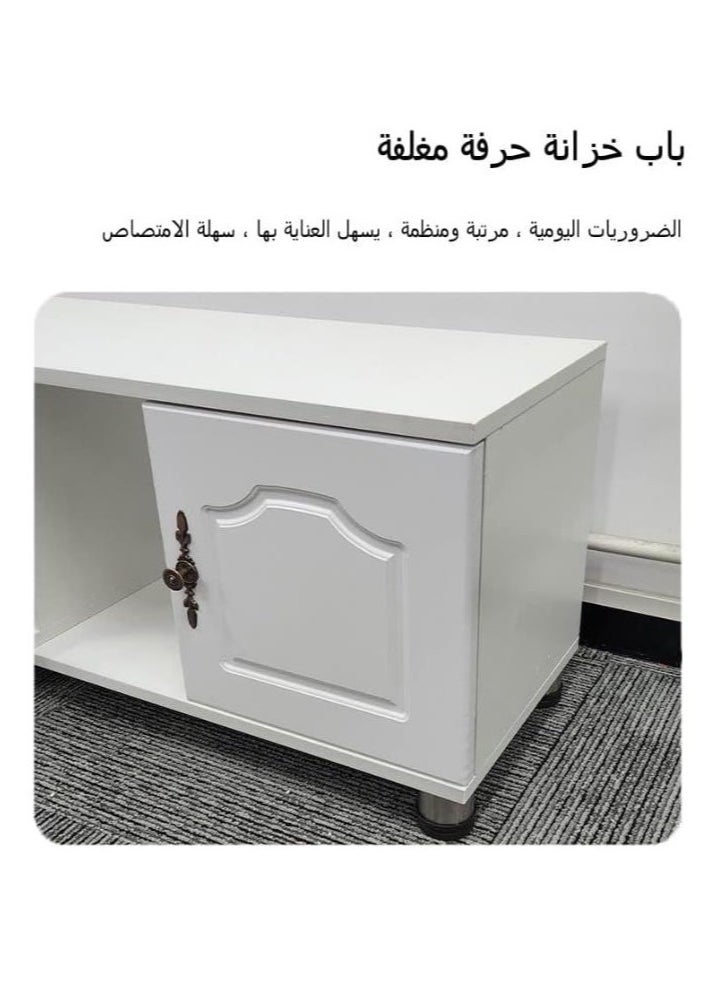 جولدن - خزانة طاولة تلفاز قابلة للسحب، رف تلفاز عصري لديكور مركز الترفيه، رف وحدة التحكم في الوسائط لأثاث غرفة المعيشة - Image 1