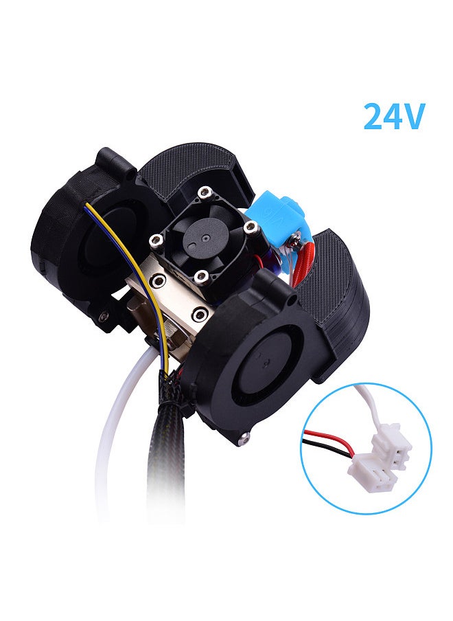 Generic - Full Assembled Extruder Hotend Kit with Aluminum Heating Block 0.4mm Nozzle Cooling Fan 24V Compatible with Creality Ender-3/Ender-3 Pro 3D Printer - Image 1