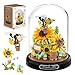 HI-REEKE HIREEKE Sunflower Bee Bouquet Building Block Set Micro Mini Botanical Building Toy for Women 548 PCS - Image 2