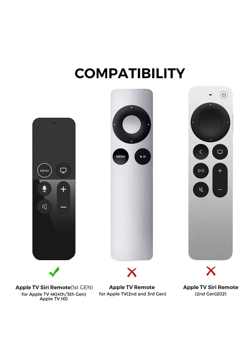 حافظة واقية لجهاز التحكم عن بُعد من آبل تي في الجيل الأول مع حامل AirTag، غلاف مطاطي مقاوم للصدمات وغير قابل للانزلاق، متوافقة مع آبل تي في HD 2016 وآبل تي في 4K 2017 [الجيل الأول] (أسود) - Image 2