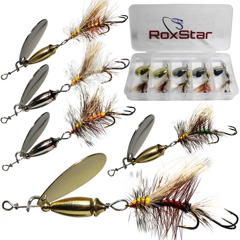 RoxStar Lures RoxStar Fly Strikers Proven Nationwide to Out-Fish Any Spinner | Hand-Tied in The USA | Most Versatile Fishing Spinner Ever! Trout, Bass, Steelhead (1/8oz S1) - Image 1