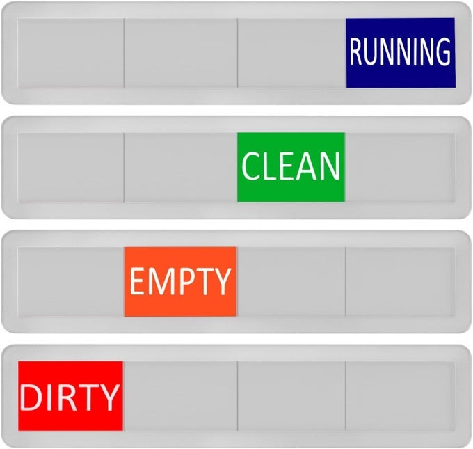 CLEAN DIRTY MAGNET FOR DISHWASHER CLEAN DIRTY DISHWASHER SIGN WITH RUNNING EMPTY OPTIONS EASY TO SWITCH SILVER