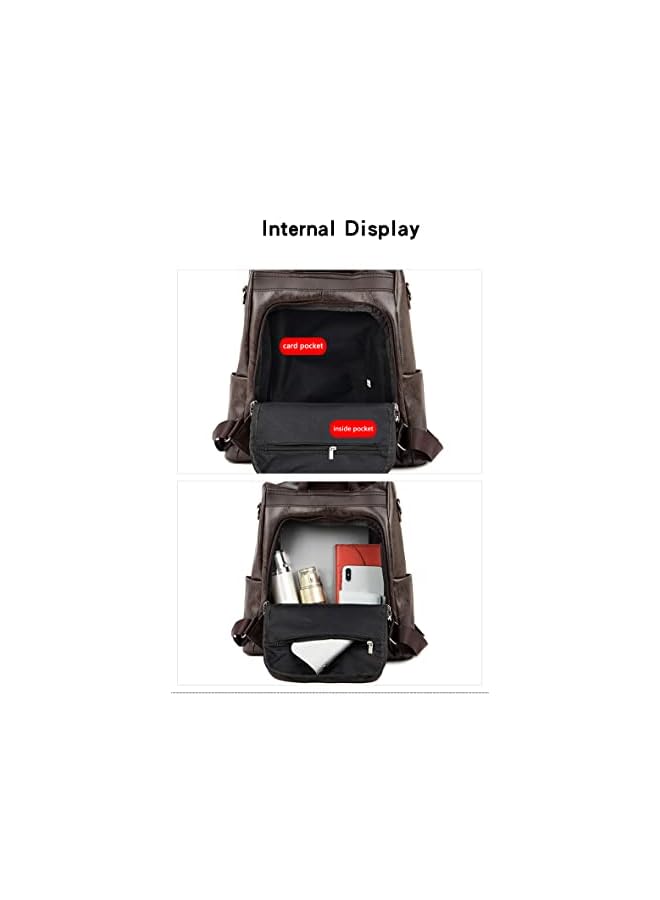 ORiTi حقيبة ظهر للنساء من جلد PU الناعم مضادة للسرقة خفيفة الوزن حقائب كتف للنساء والسيدات - Image 5