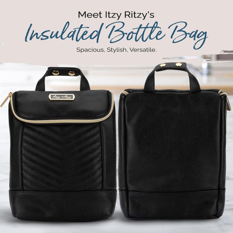 Itzy Ritzy Insulated Bottle Bag â€“ Keeps Bottles Warm or Cool - Holds 3 Bottles and Features Interior Pocket For Ice Pack (Not Included), Jetsetter - Image 2