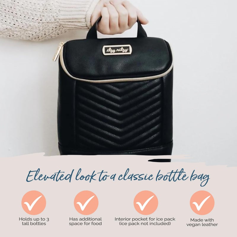 Itzy Ritzy Insulated Bottle Bag â€“ Keeps Bottles Warm or Cool - Holds 3 Bottles and Features Interior Pocket For Ice Pack (Not Included), Jetsetter - Image 3