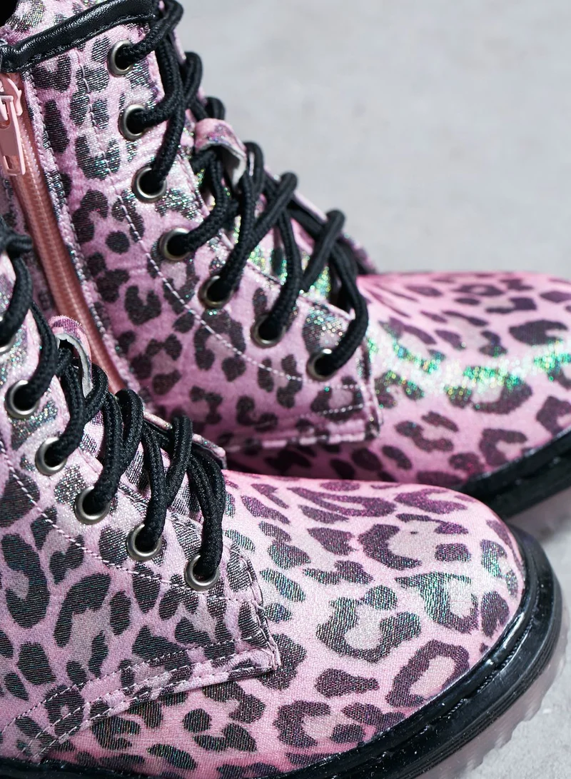 Spot-On leopard print boot
