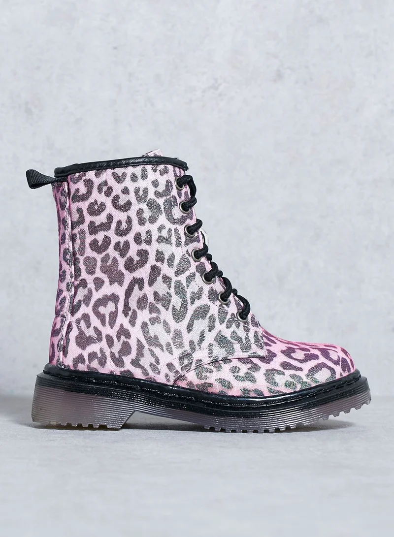 Spot-On leopard print boot