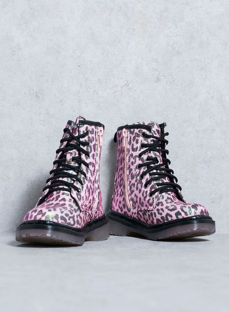 Spot-On leopard print boot