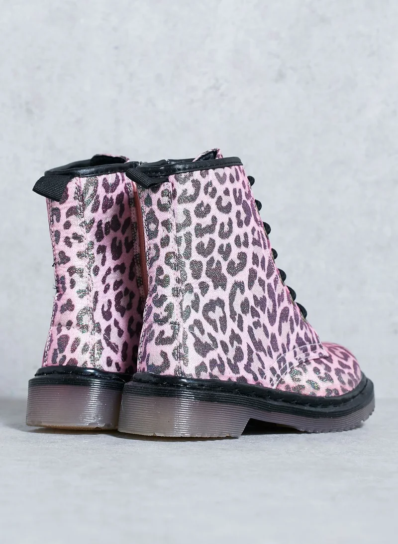 Spot-On leopard print boot