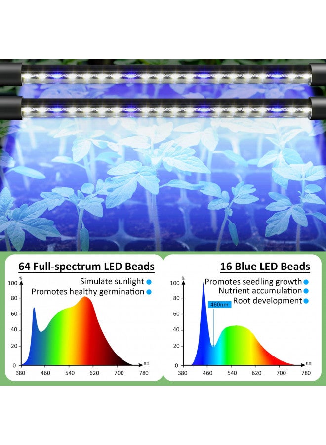 Saillong Saillong 2 Packs Seed Starter Tray with Grow Light High Dome Seed Germination Kit 80 Cells with 4 LED Grow Lights Seedling Starter Kit with Smart Timer and 3 Modes for Home Gardeners, Greenhouse  - Image 1