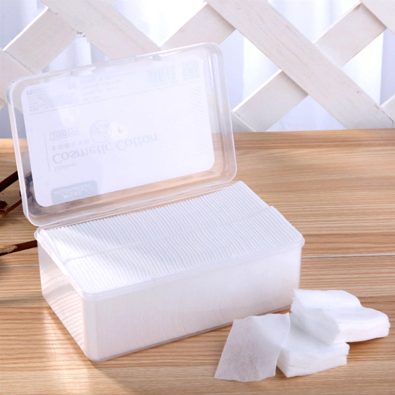 Aturmon 1000 PCS Thin Makeup Facial Cotton Pads Square Facial Lips Eyes Makeup Remover Pads Nails Polish Remover Cotton Pads NonWoven Soft Lint Free