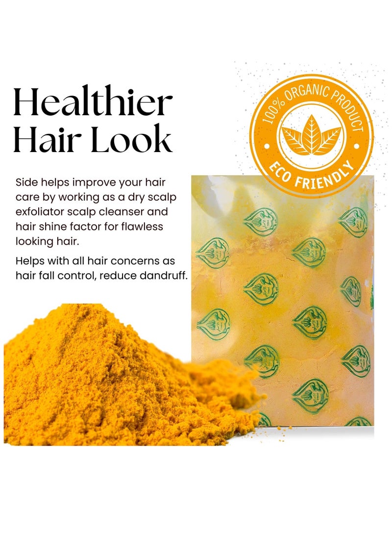 OGAILI White Henna Turmeric Powder Natural Herbal skin Cleanser & Anti-Inflammatory - Acne Treatment & Hyperpigmentation Reduction 120G - Image 3