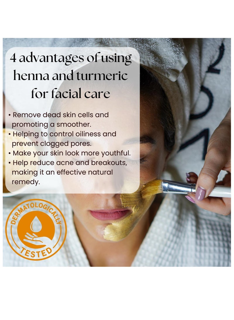 OGAILI White Henna Turmeric Powder Natural Herbal skin Cleanser & Anti-Inflammatory - Acne Treatment & Hyperpigmentation Reduction 120G - Image 4