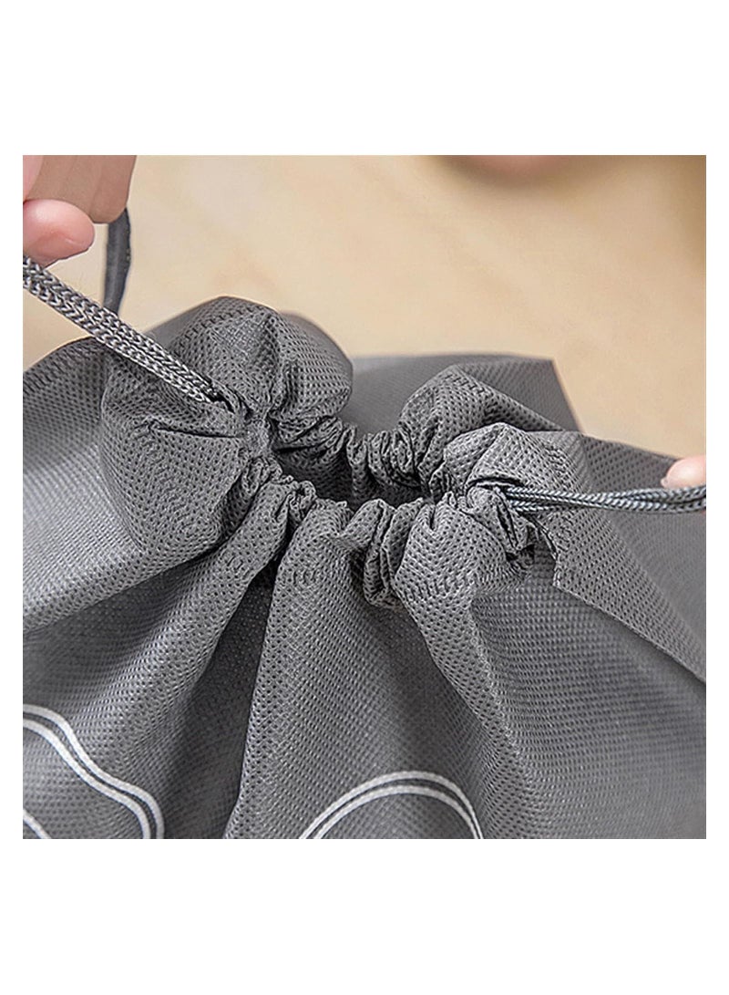 10 Shoes Storage Bags Closet Organizer Non-woven Travel Portable Bag Waterproof Pocket Clothing Classified Hanging Bag- Gray  - Image 4