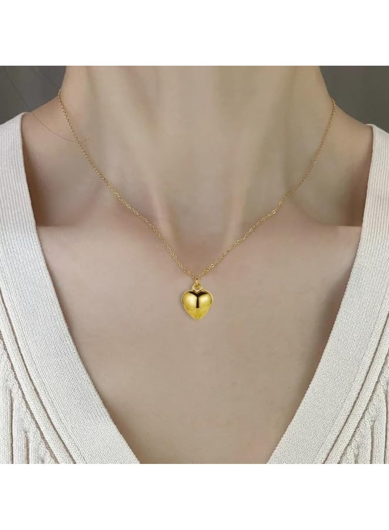Huitich Gold Color Tone Heart Pendant Necklace, Bracelet, and Earrings Jewelry Set  - Image 2