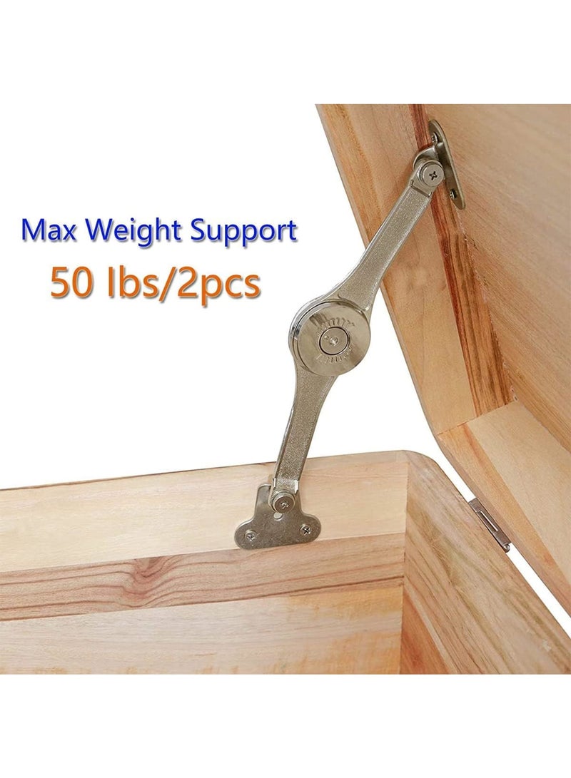 Lid Support Hinge, 2 pcs Toy Box Hinges Soft Close, Lid Support Hinges Heavy Duty, Soft Close Hinges for Chest Toy Box, Chest Hinges Support 50lb 110 Degree - Image 3