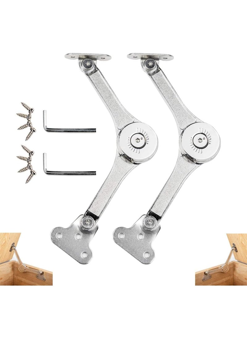 Lid Support Hinge, 2 pcs Toy Box Hinges Soft Close, Lid Support Hinges Heavy Duty, Soft Close Hinges for Chest Toy Box, Chest Hinges Support 50lb 110 Degree - Image 1