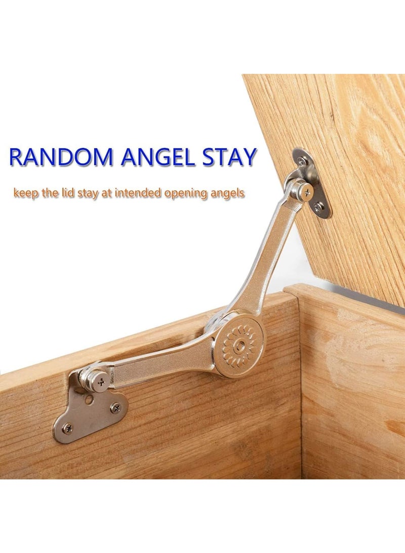 Lid Support Hinge, 2 pcs Toy Box Hinges Soft Close, Lid Support Hinges Heavy Duty, Soft Close Hinges for Chest Toy Box, Chest Hinges Support 50lb 110 Degree - Image 2