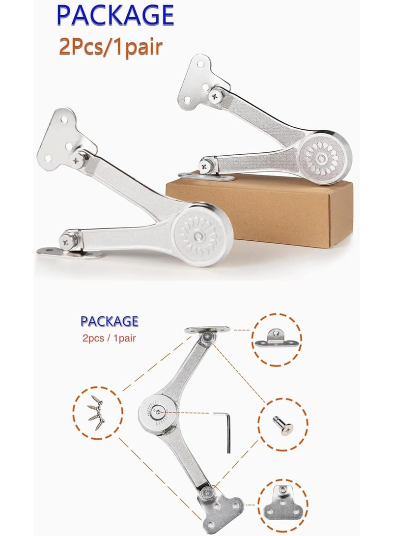 Lid Support Hinge, 2 pcs Toy Box Hinges Soft Close, Lid Support Hinges Heavy Duty, Soft Close Hinges for Chest Toy Box, Chest Hinges Support 50lb 110 Degree - Image 5