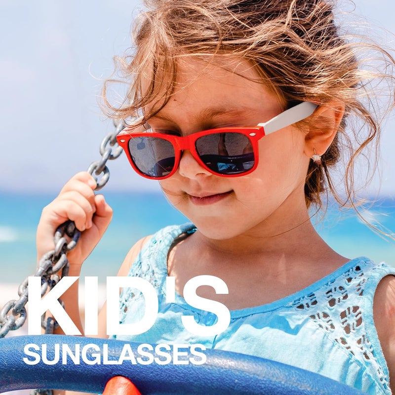 RIVBOS Kids Sunglasses Polarized UV Protection Flexible Rubber Glasses Shades with Strap for Boys Girls RBK004 - Image 2