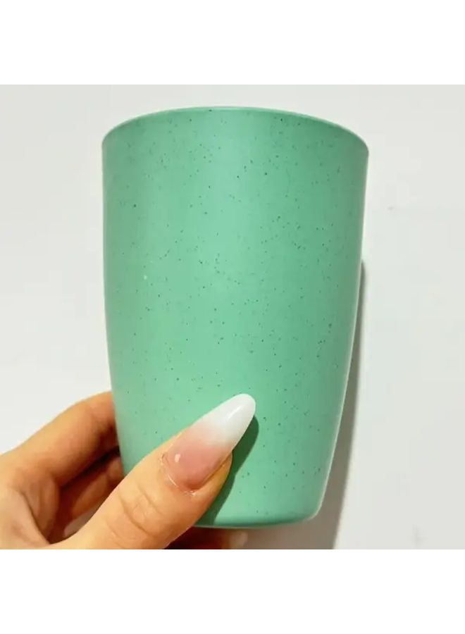 Large Capacity Pink Wheat Straw Mouthwash Cup Durable Plastic For Home Office Travel - Image 4