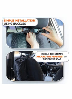 KASTWAVE Car Trash Bag Leakproof Litter Bag, Console and Headrest Garbage Bin, Detachable Garbage Storage Bag for Litter, Seat Back Hanging Trashbag Waterproof, Auto Trash Bag (2 Pack)  - Image 4