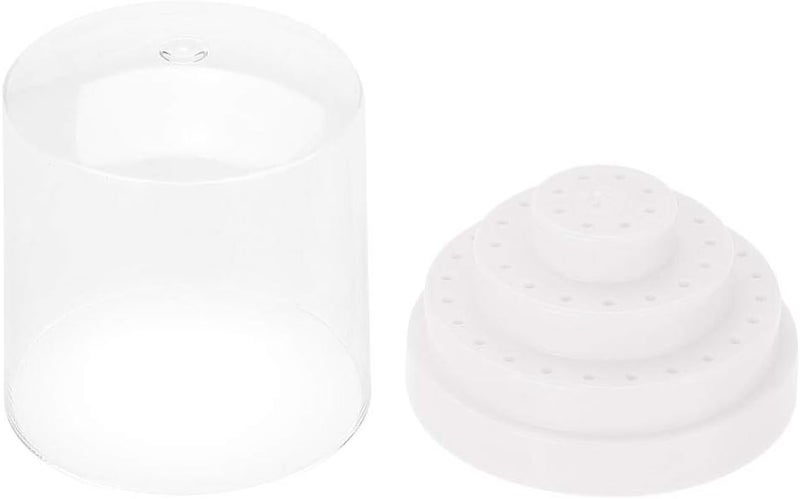 comfrt Nail Drill Bit Holder, 48 Holes Stand Display Organizer Box with Cap Plastic Nail Art Accessories(White) - Image 4
