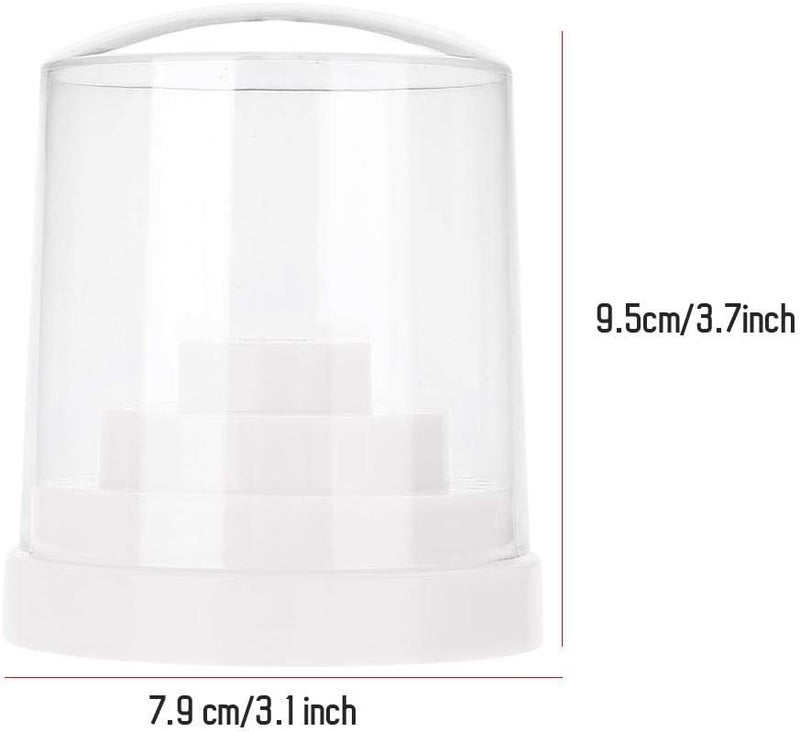 comfrt Nail Drill Bit Holder, 48 Holes Stand Display Organizer Box with Cap Plastic Nail Art Accessories(White) - Image 3
