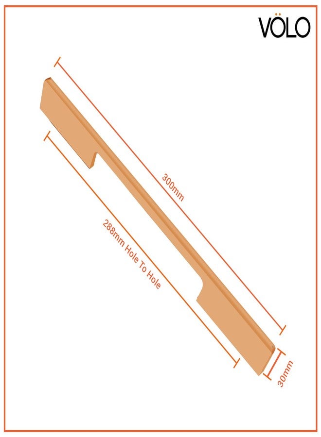 VOLO Wardrobe Cabinet Handle - Multi-Use Pull Handle for Wardrobe, Drawer, Sliding Closet, and Door in Kitchen, Office, and Bedroom Pack of 1 (Rose Gold, 288MM (12 Inch)) - Image 2