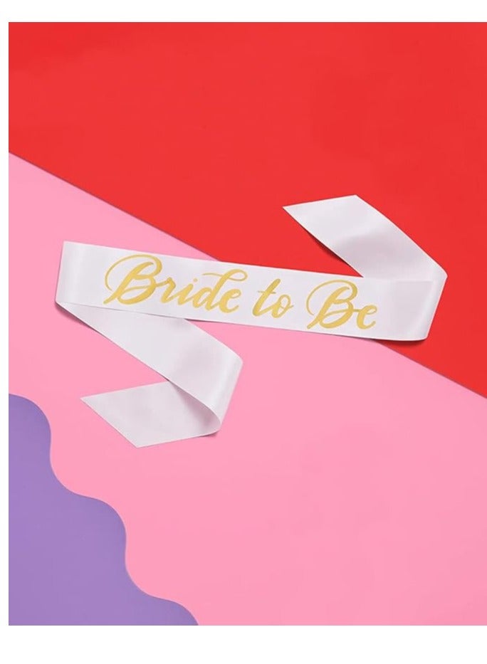 Crystal Crown + Bride To Be Sash + Veil Set, Bachelorette Party Bridal Shower Decorations Bride To Be Gifts Wedding Veil Tiara Bachelorette Veil Bridal Shower For Bride Sash Bachelorette Sash - Image 4