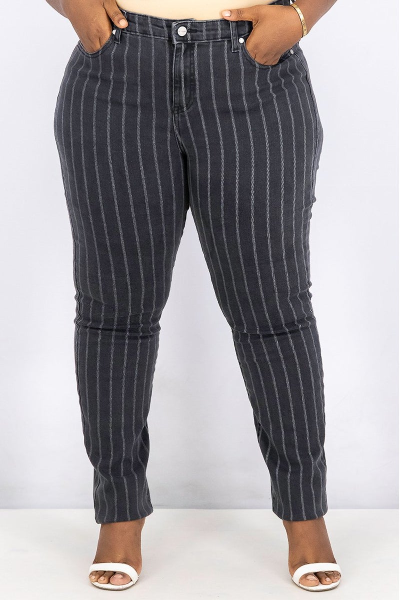 Violeta By Mango Women Slim Fit Solid Corduroy Jeans, Black Washed - Image 1