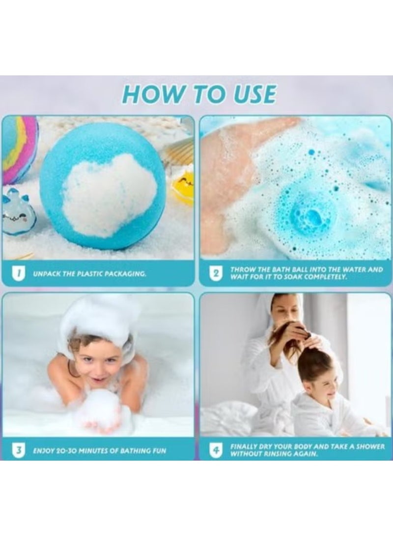 طقم كرات استحمام فوارة للأطفال (6 كرات بأشكال وألوان مختلفة) مع مفاجأة ألعاب أطفال داخلية - مجموعة العناية والمرح العائلية - Image 2