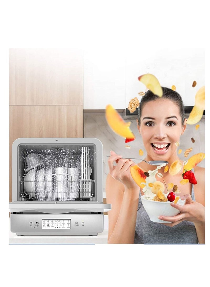 Cool Baby COOLBABY Dishwasher, Automatic Household Small Desktop No Installation 6 Sets Of Sterilization Disinfection and Drying Intelligent Dishwashing Machine Top Configuration - Image 2