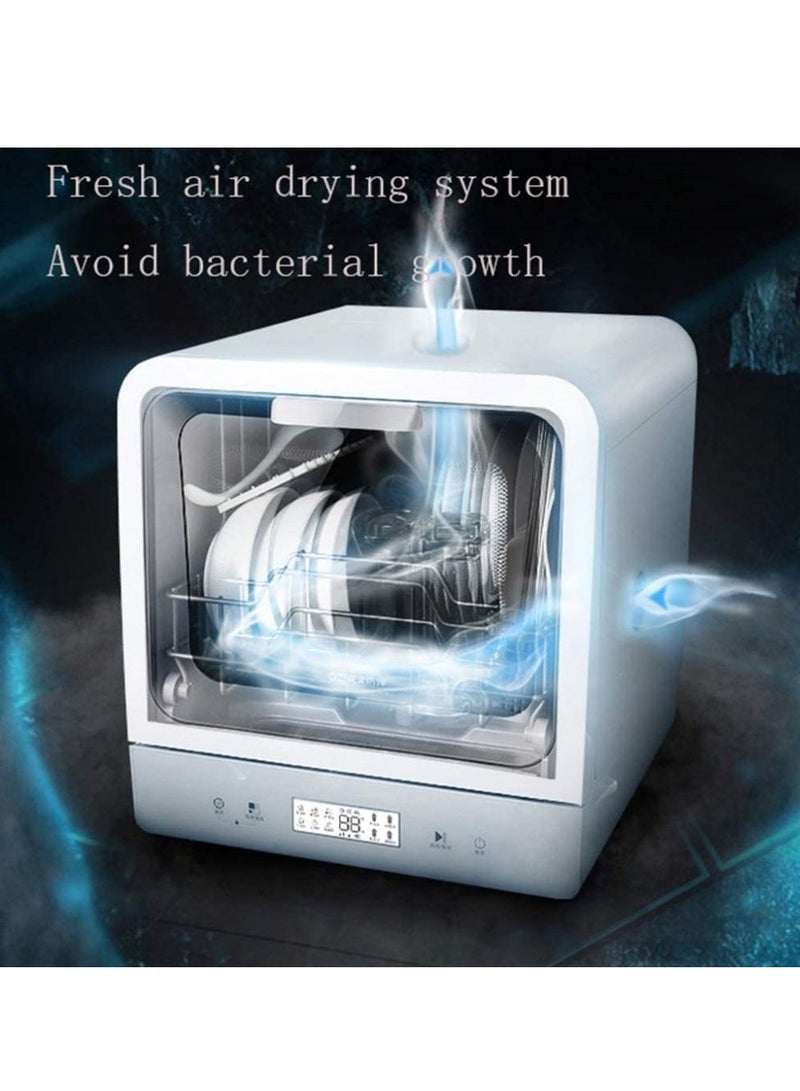Cool Baby COOLBABY Dishwasher, Automatic Household Small Desktop No Installation 6 Sets Of Sterilization Disinfection and Drying Intelligent Dishwashing Machine Top Configuration - Image 3
