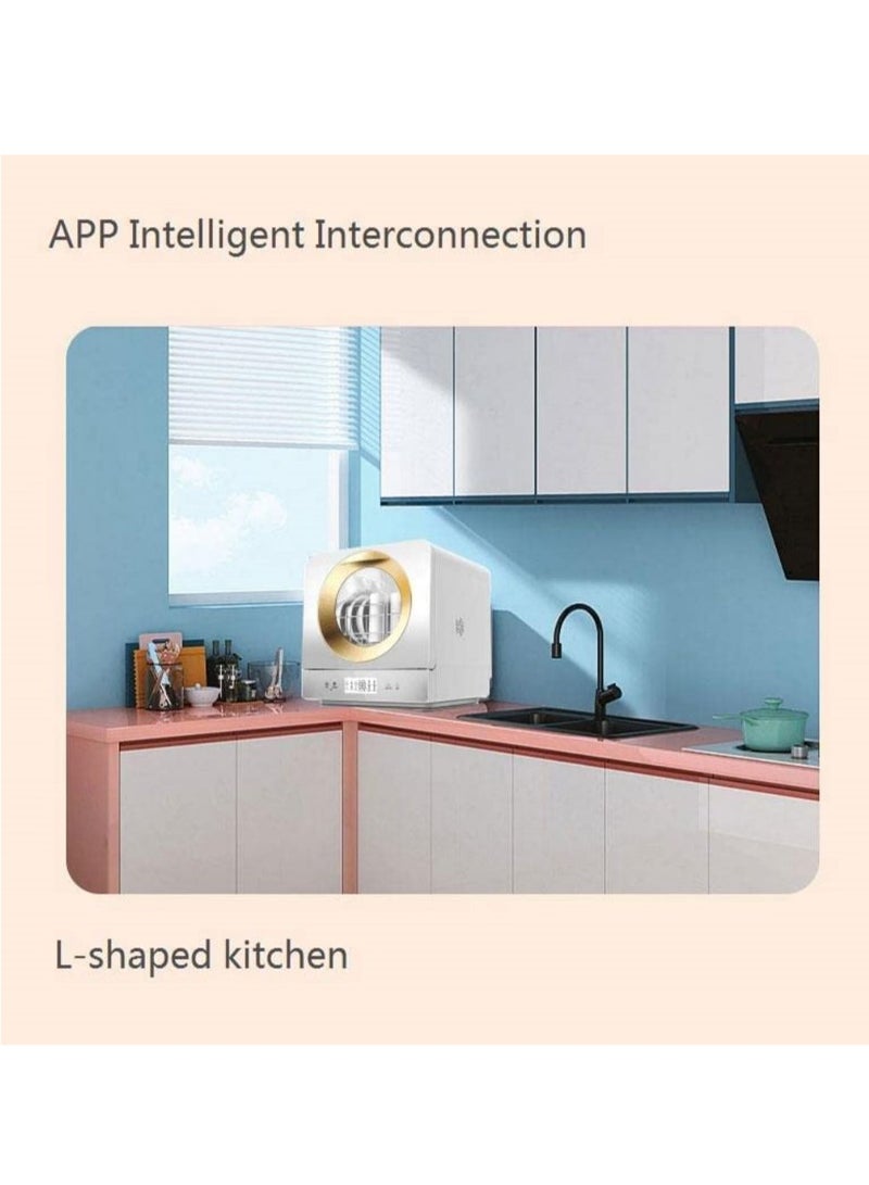 Cool Baby COOLBABY Dishwasher, Automatic Household Small Desktop No Installation 6 Sets Of Sterilization Disinfection and Drying Intelligent Dishwashing Machine Top Configuration - Image 4