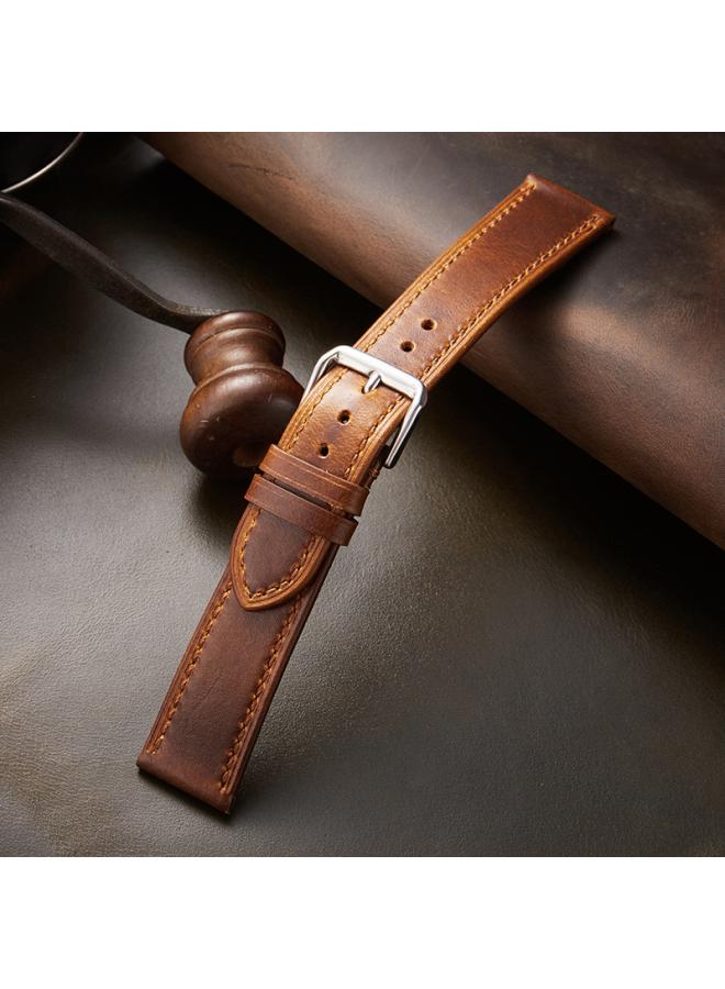 New Italian Leather Strap Vintage Oil Wax Leather Color Change Ultra Thin Watch Strap 8/ 9/20/2 /22mm