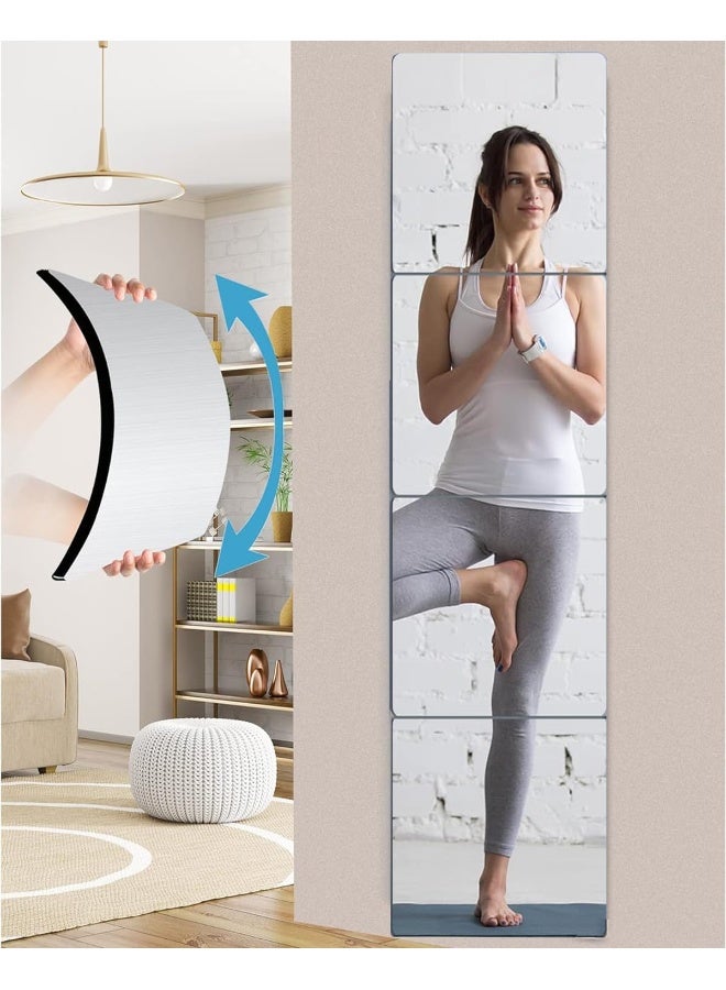 TPGP Full Body Self-Adhesive Mirror - Flexible Acrylic Film, Tiles, Large Wall Mirror, Long Full Length With Adhesive Mat (30 x 30 cm, Pack of 4)  - Image 1