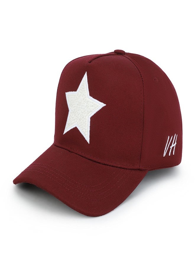 VINTAGE HAVANA Trucker Hats Women | Pearl Star | Western Retro Snapback Hat | Cute Trendy Caps One Size Maroon/Pearl - Image 1