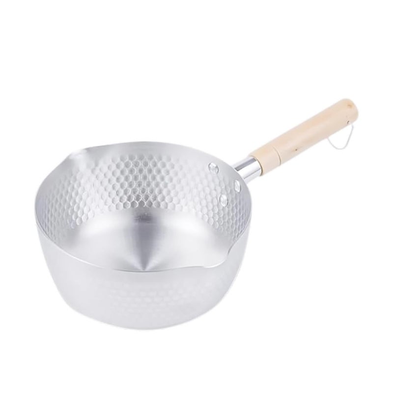 Alark وعاء الطهي التقليدي الياباني من ألرك، وعاء صلب من الفولاذ المقاوم للصدأ مع مقبض خشبي، غير لاصق، مع وعاء طعام للأطفال، أواني طهي سميكة، وعاء حليب صغير للاستخدام المنزلي، وعاء نودلز ساخن بمقبض خشبي، وعاء حساء صغير - Image 1