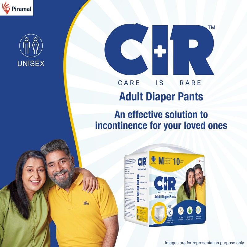 CIR Adult Diaper Pants Style | Adult Diaper Medium Size (M)|Waist (75-100 cm|30”- 40”) |10 hr Absorption-Protection | Unisex with Wetness Indicator | Odour Control | Goodness of Aloe Vera | 10 Units - Image 3