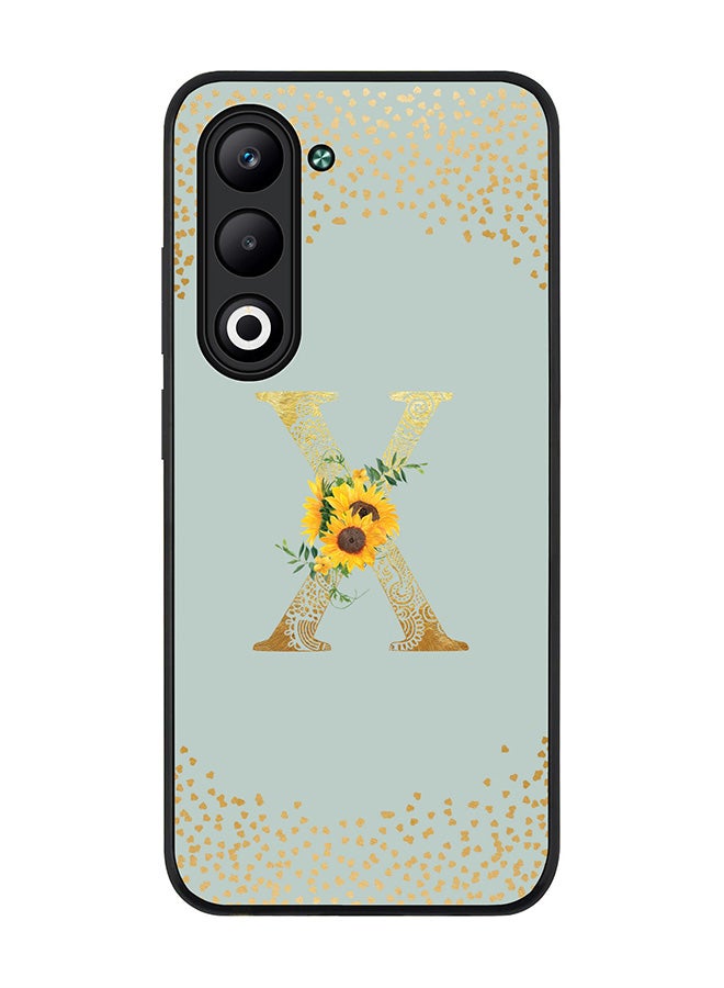 Stylizedd For Oppo A5 5G / A5 4G Case,Slim fit Camera Protection, Shockproof Thin Phone cover  - Custom Floral Monogram - X  (Light Grey )