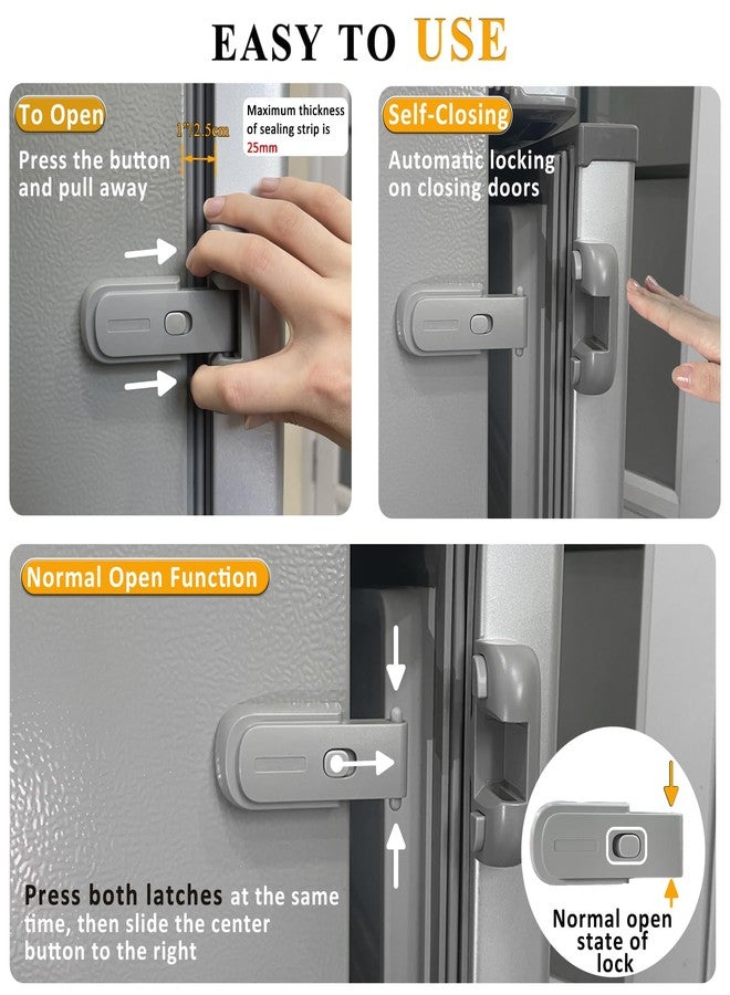 PILISPARK 2 Pack Refrigerator Lock for Kids with Adhesive, Child Proof Fridge Locks to Keep Door Closed, RV Refrigerator Door Latch, Freezer Door Lock for Toddlers Dogs and Cats, Easy Installation - Image 3