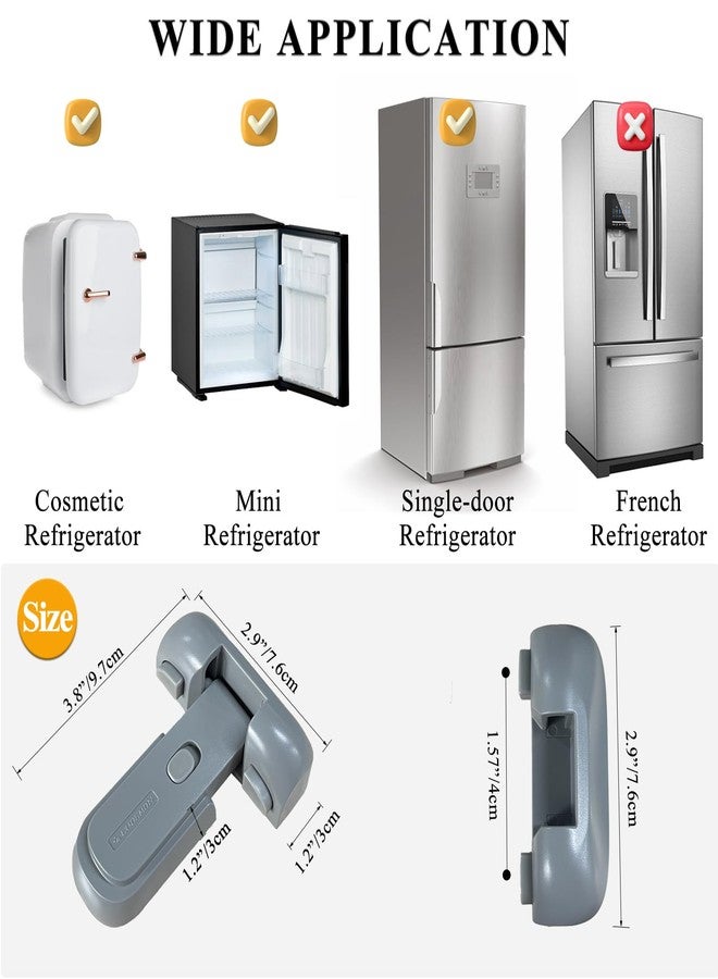 PILISPARK 2 Pack Refrigerator Lock for Kids with Adhesive, Child Proof Fridge Locks to Keep Door Closed, RV Refrigerator Door Latch, Freezer Door Lock for Toddlers Dogs and Cats, Easy Installation - Image 4